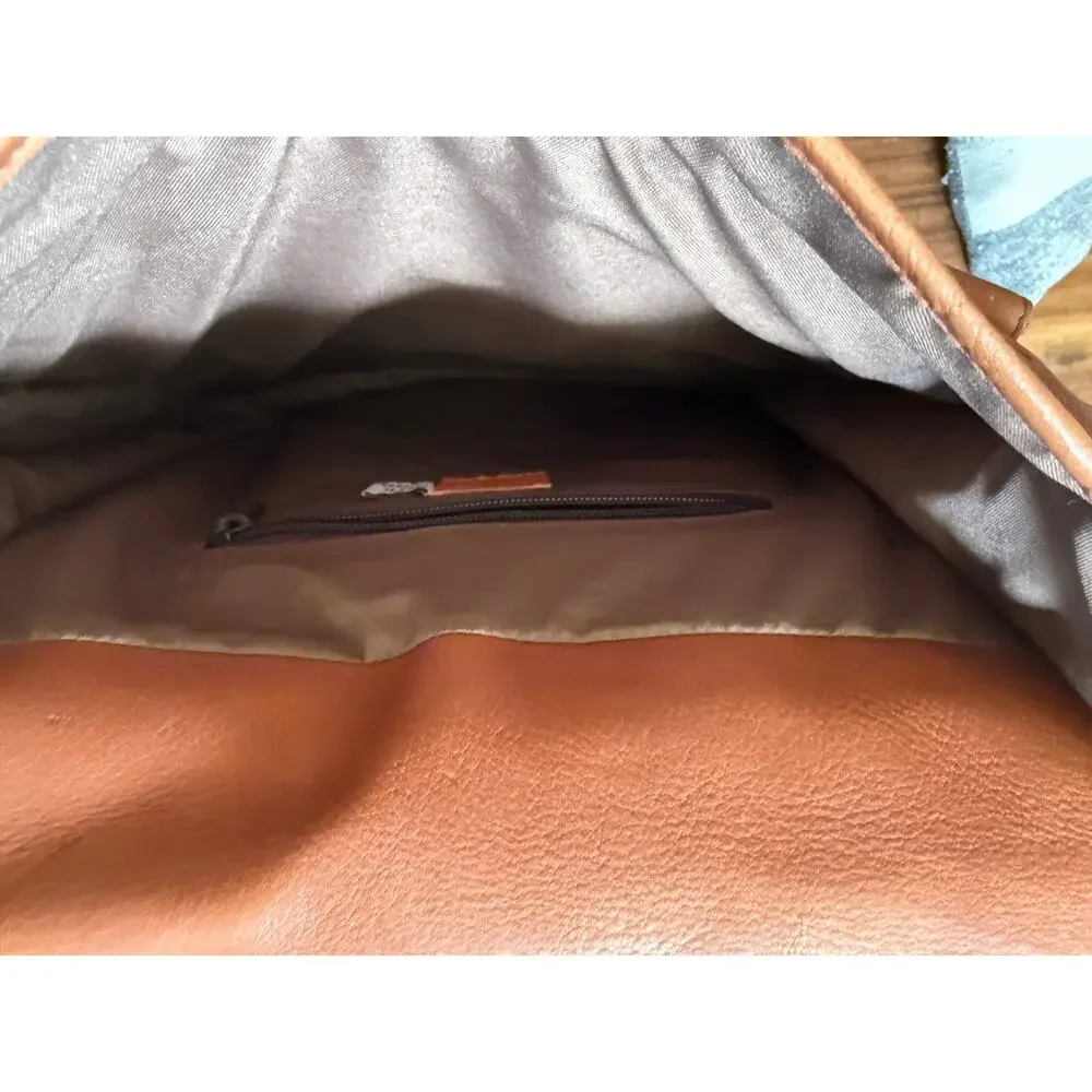 Latico Reporter Leather Crossbody Bag Hollywood Laptop Shoulder Brown